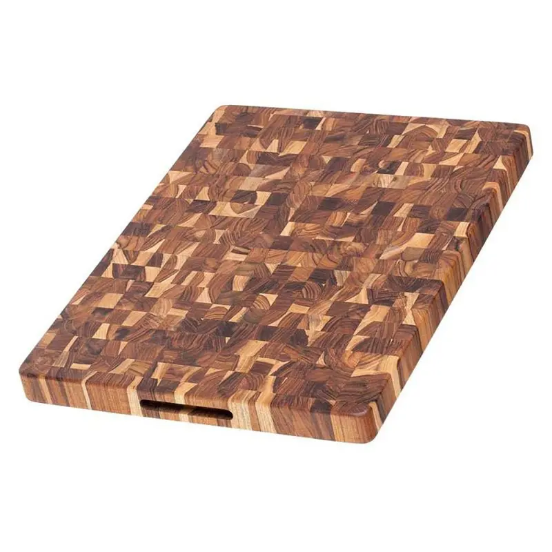 Large Reversible Teak End-Grain Butcher Block – 20" × 15" × 1.5" 1