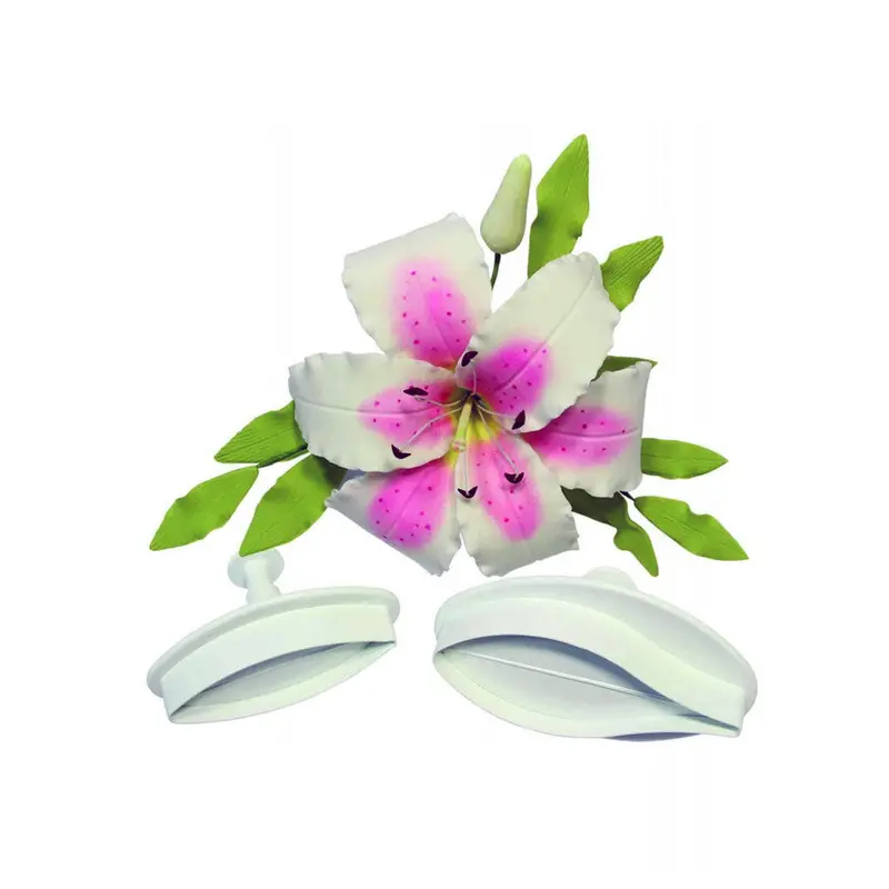 Large Veined Lily Plunger Cutter Set 1