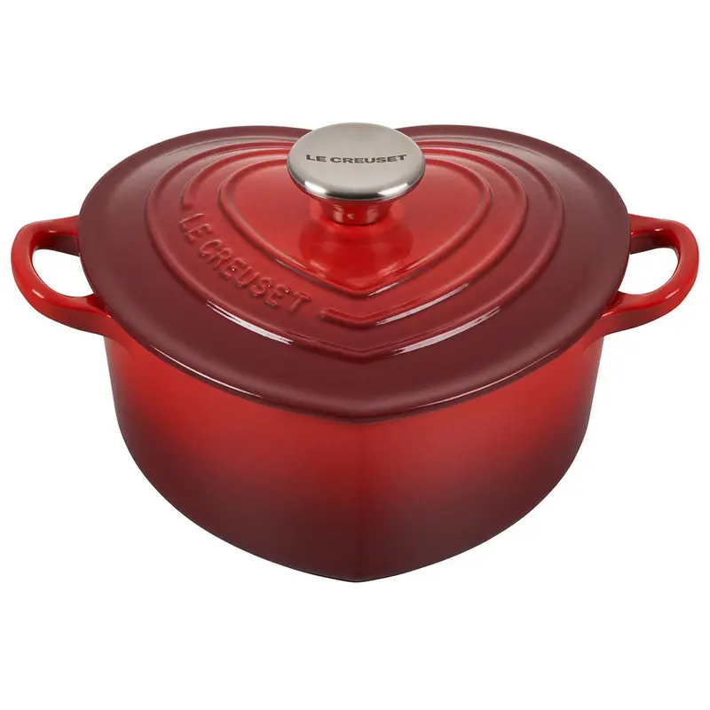 Le Creuset Signature Heart-Shaped Dutch Oven – 2.25-Quart Enameled Cast Iron Cookware In Cerise Red 1