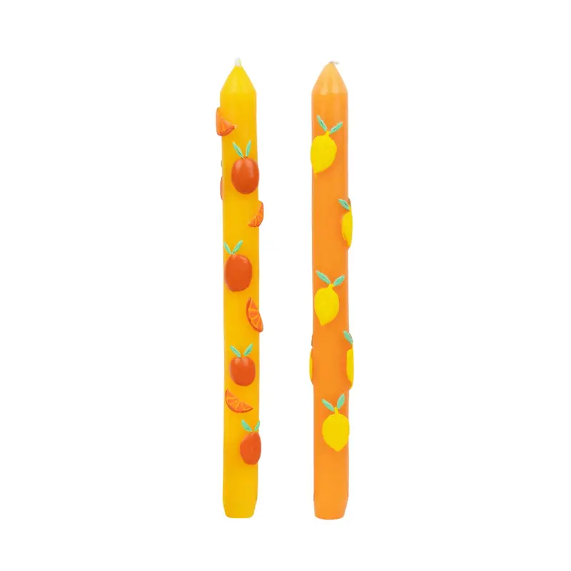 Lemon-Design Candle Set – 2-Piece Citrus-Fresh Fragrance Collection 1