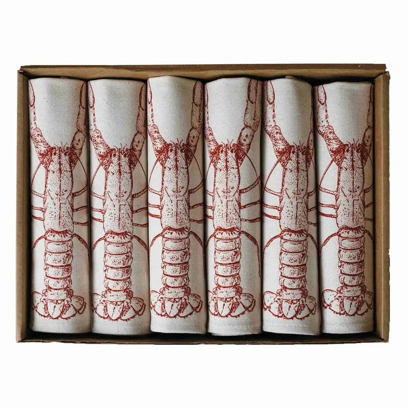 Lottie Day Lobster-Print Napkin Set – 6-Piece Box 1