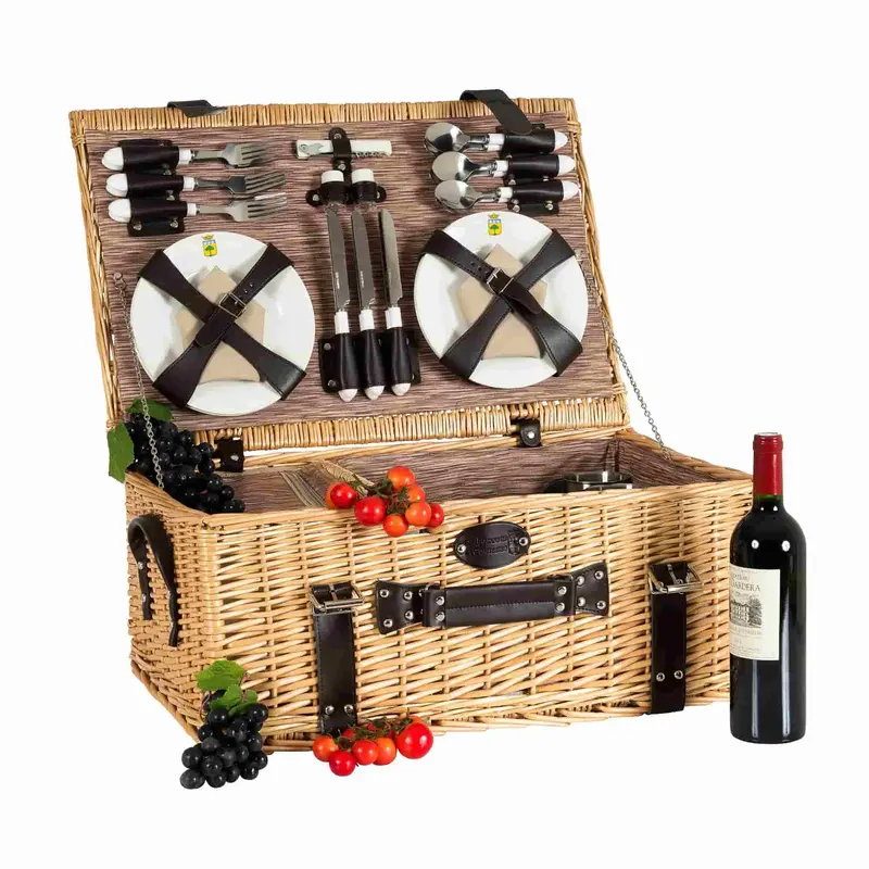 Louvre Natural Wicker Picnic Basket – Spacious 6-Person Hamper 1