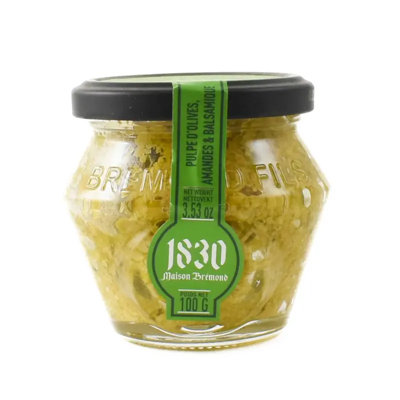 Maison Bremond Green Olive Tapenade With Grilled Almonds & White Balsamic – 100G 1