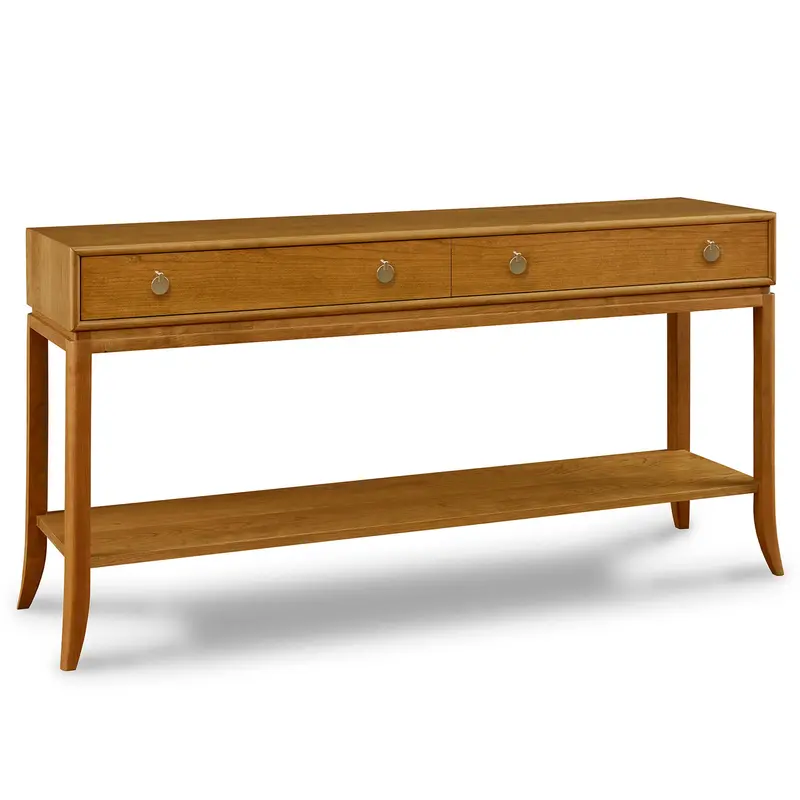 Martine Slim Console Table With Glass Top 1