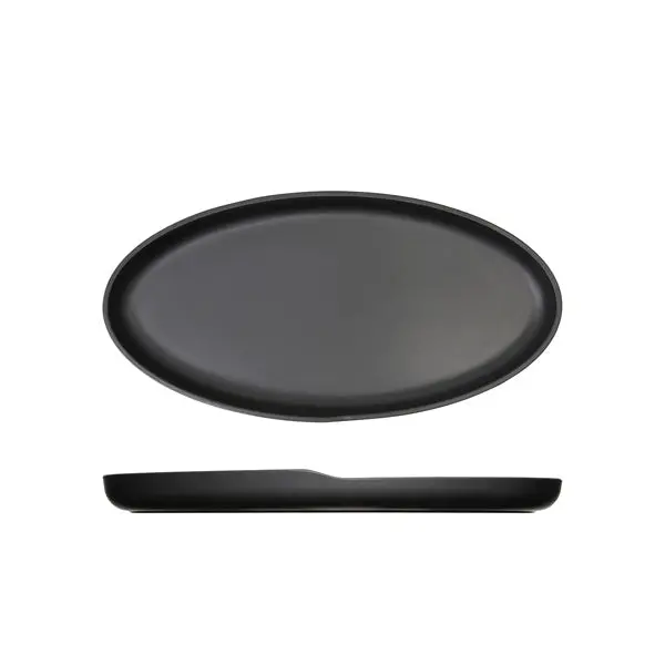 Matte Black Oval Melamine Tray – 40 X 20 Cm – Copenhagen Design – Single Unit 1