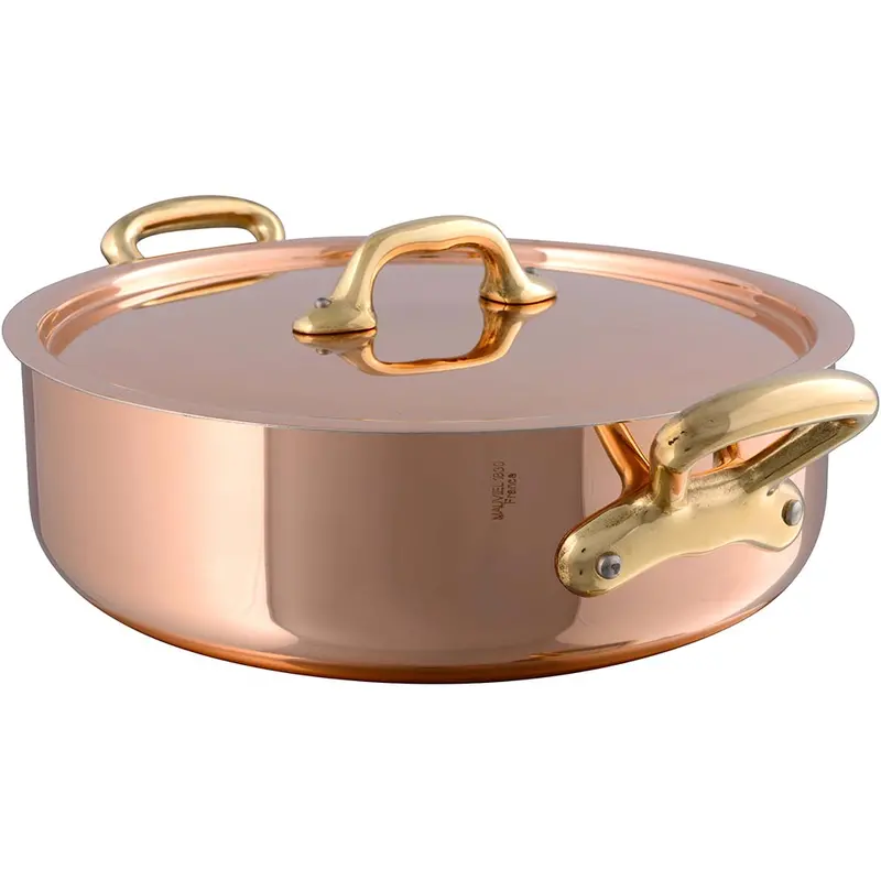 Mauviel M’Heritage 6.5-Quart Copper Rondeau With Lid – Bronze-Handled Professional Cookware 1