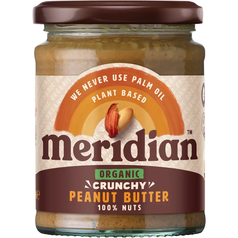Meridian Crunchy Peanut Butter – Pure Peanuts Only, Unsweetened (6 × 280G) 1