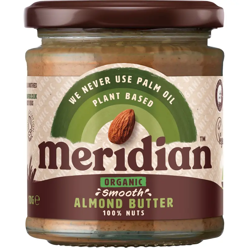 Meridian Organic 100% Pure Smooth Almond Butter – 6-Pack (170G Each) 1