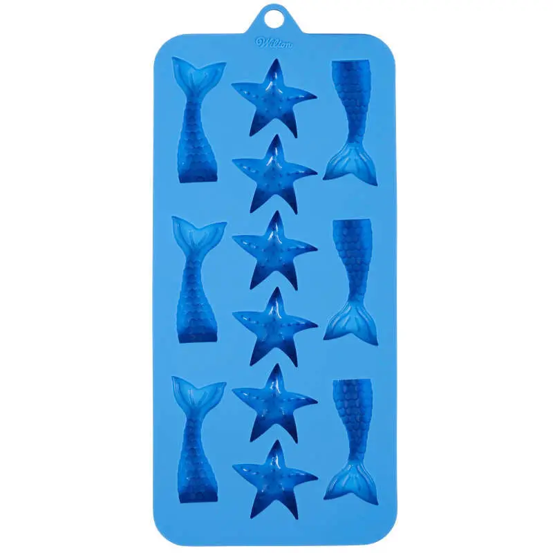 Mermaid Tail And Starfish Silicone Candy Mold 1