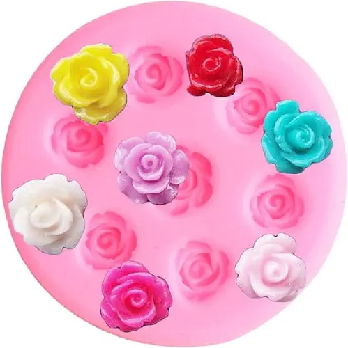 Miniature Rose Bloom Silicone Mold 1