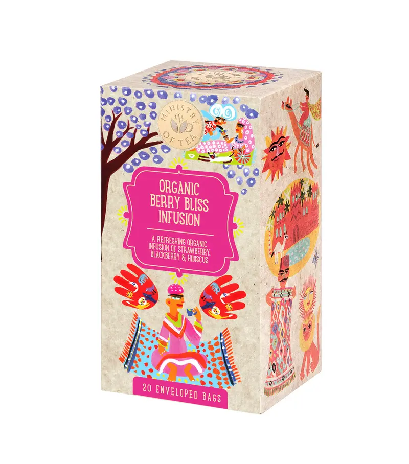 Ministry Of Tea Organic Berry Bliss Herbal Infusion – 120 Bags (20 Per Box, 6 Boxes) 1