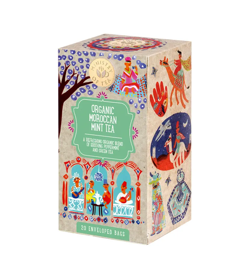 Ministry Of Tea Organic Moroccan Mint Herbal Tea – 20 Biodegradable Tea Bags (6 Boxes) 1