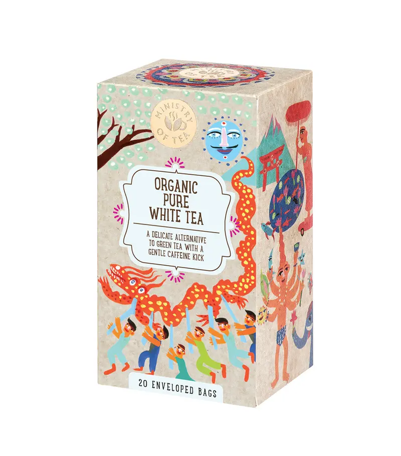 Ministry Of Tea Organic Pure White Tea – 20 Premium Loose-Leaf Style Tea Bags (6 Packs) 1