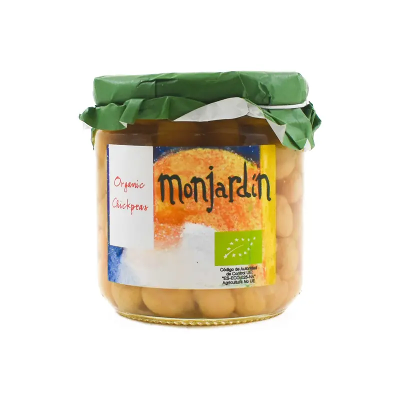 Monjardin Organic Chickpeas – 325G Glass Jar 1