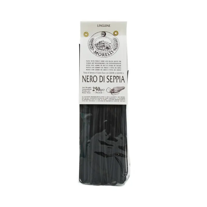 Morelli Squid Ink Linguine – Artisan Black Seafood Pasta, 250G 1