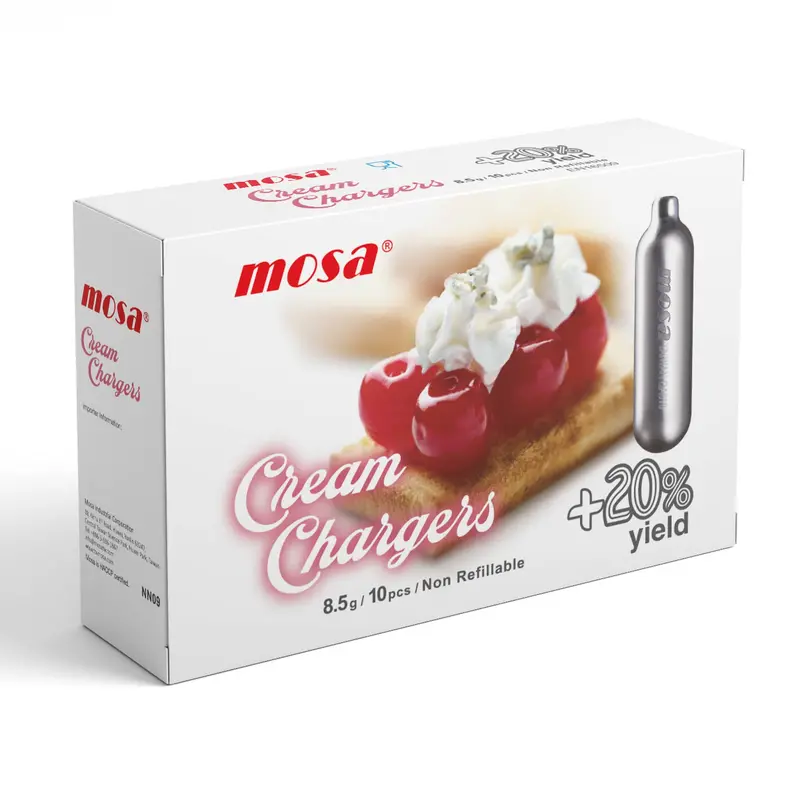 Mosa 10-Pack 8.5G Nitrous Oxide (N₂O) Whipper Chargers 1
