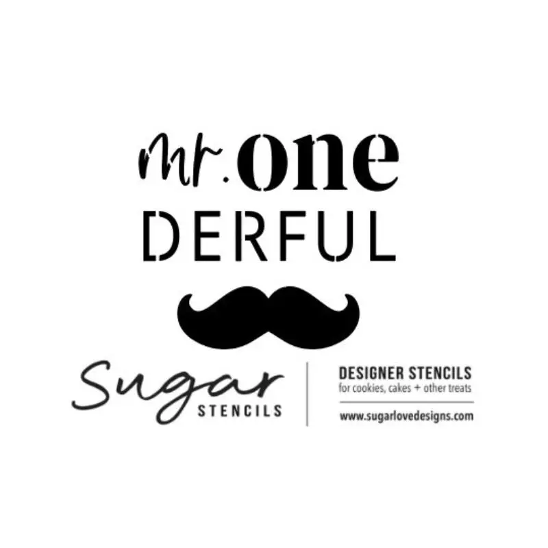 Mr. Onederful Sugar Cookie Stencil 1