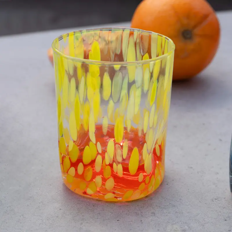 Murano Glass Tumbler – Sunny Yellow Finish 1