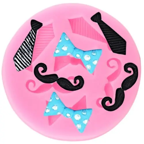 Mustache And Necktie Themed Silicone Mold 1