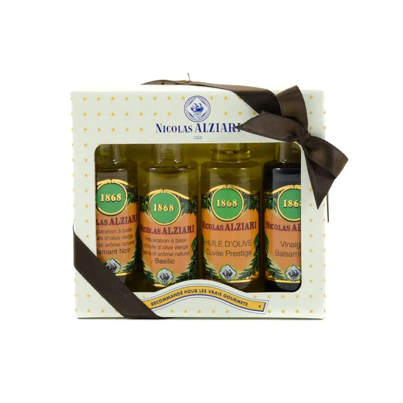 Nicolas Alziari Mini Olive Oil & Vinegar Tasting Set – 4×20Ml 1