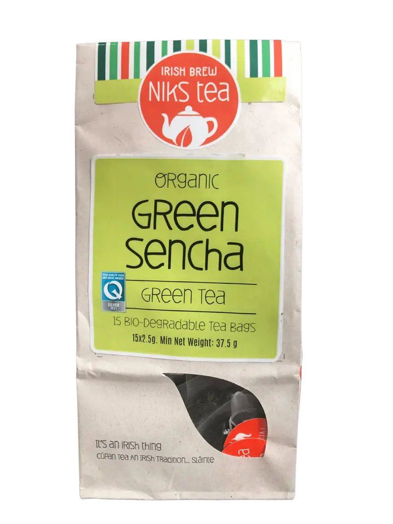Niks Organic Green Sencha Tea – Light & Grassy Japanese-Style Green Tea, 15 Bags 1