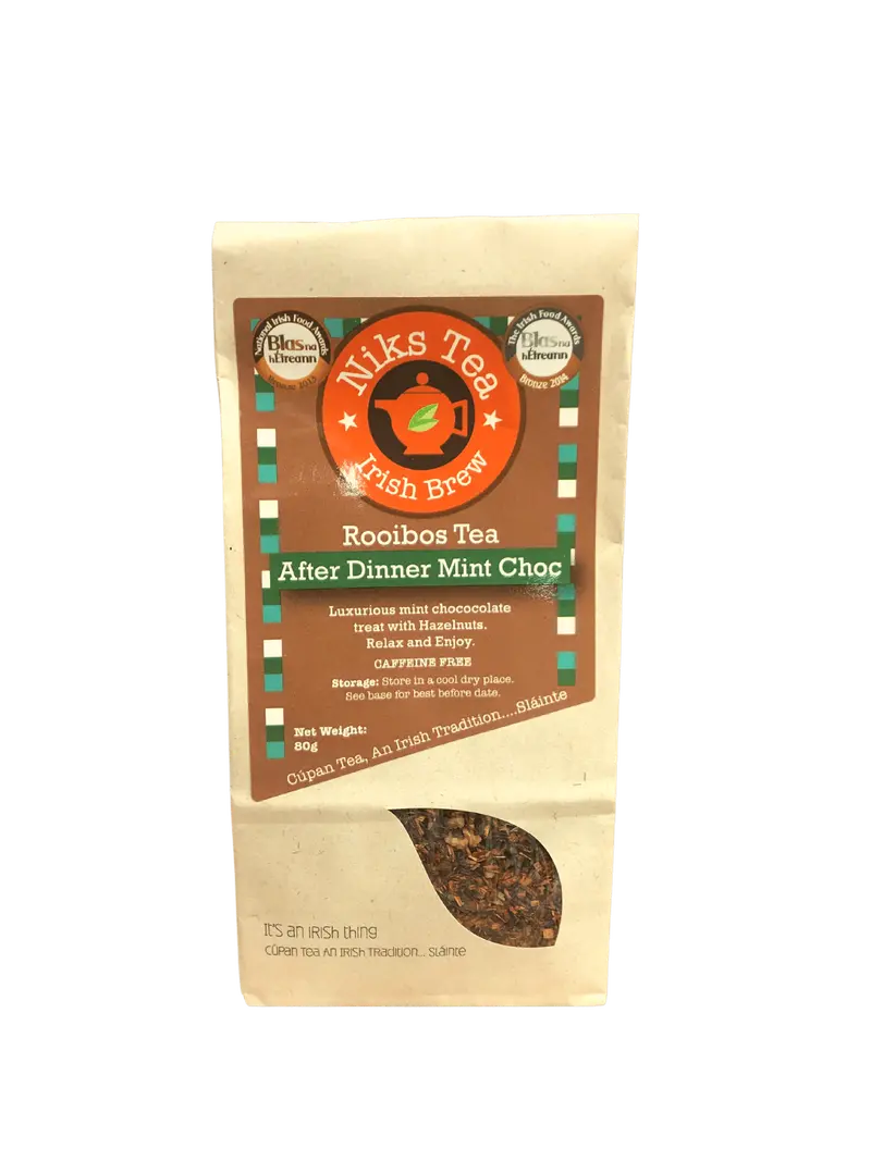 Niks Rooibos Herbal Tea With Mint & Dark Chocolate – 80G Tin 1