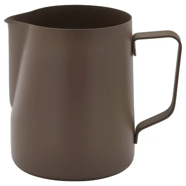 Non-Stick Brown Milk Jug – 600 Ml (20 Oz), Ergonomic Pour Spout 1