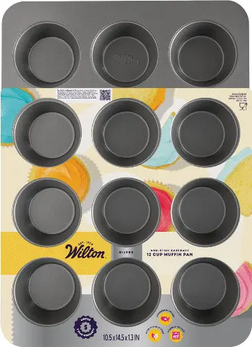Non-Stick Silver 12-Cup Muffin Tin For Baking 1