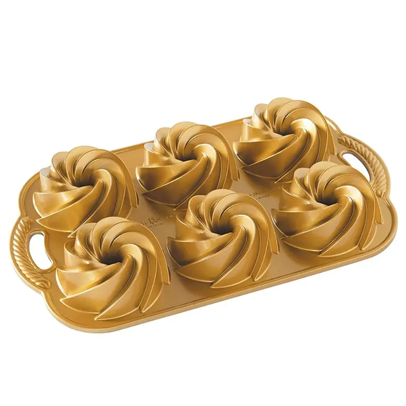 Nordicware American-Made Gold Non-Stick Bundtlette Pan (Heritage) 1