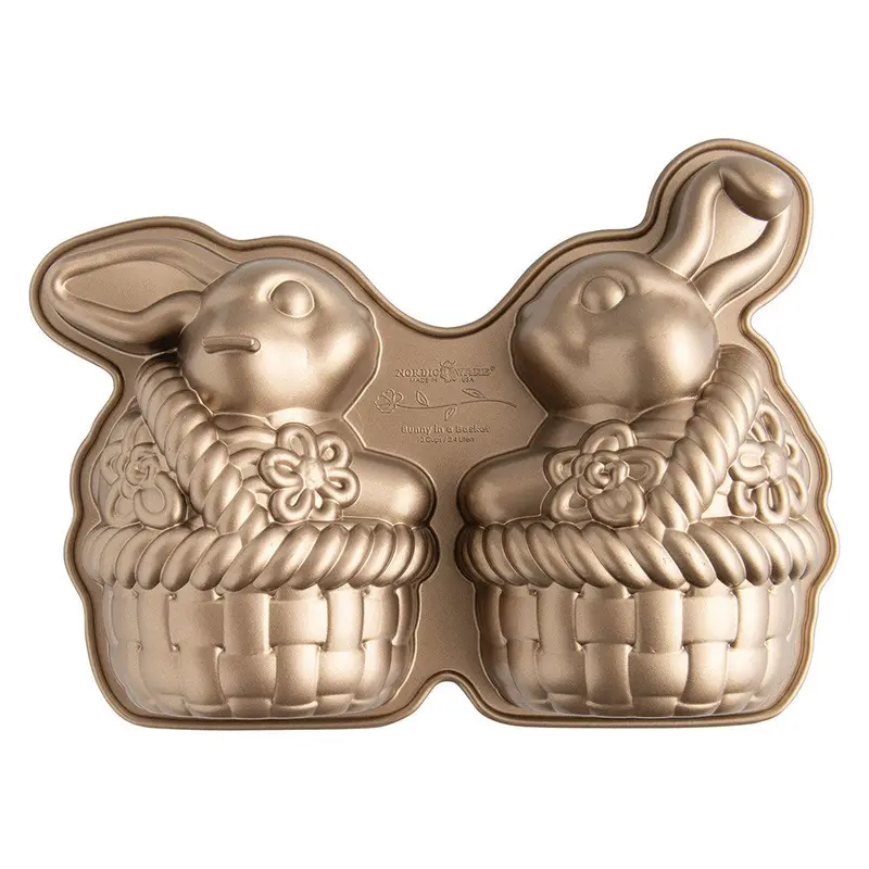 Nordicware Bunny-In-Basket 3D Cake Pan – Usa-Made Nonstick Bakeware In Toffee 1