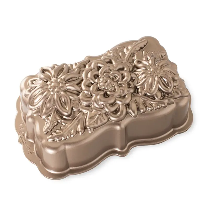 Nordicware Spring Wildflower Loaf Pan – Toffee Non-Stick, Cast Aluminum, Usa-Made 1