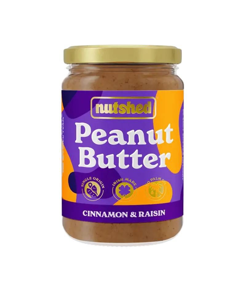 Nutshed Cinnamon & Raisin Peanut Butter – 290G Jars, 6-Pack 1