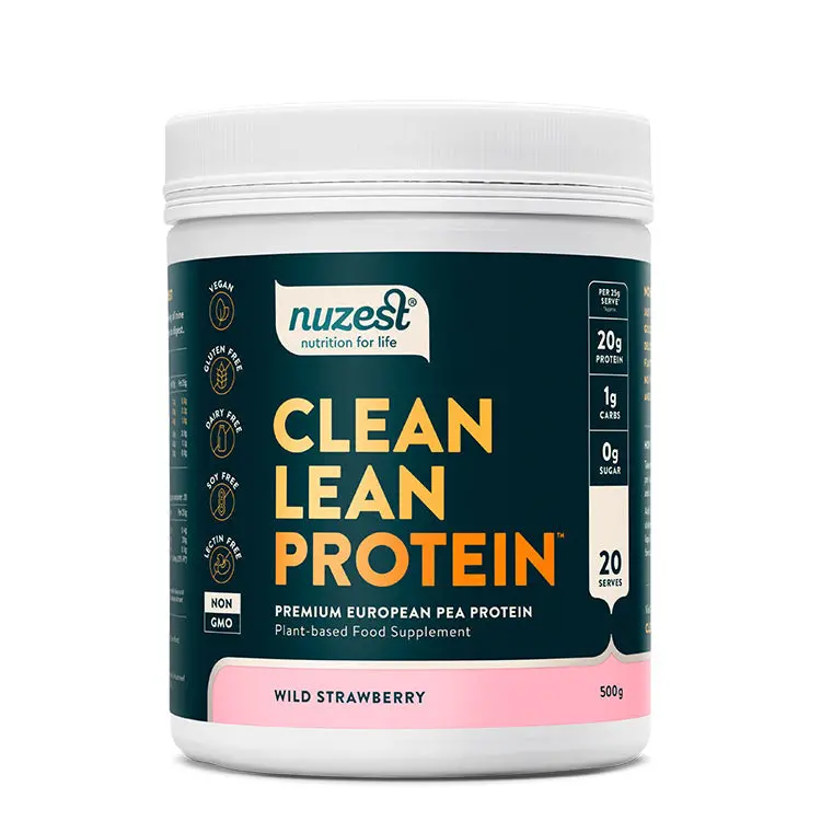 Nuzest Wild Strawberry Pea Protein Powder – 500G Reusable Tub 1