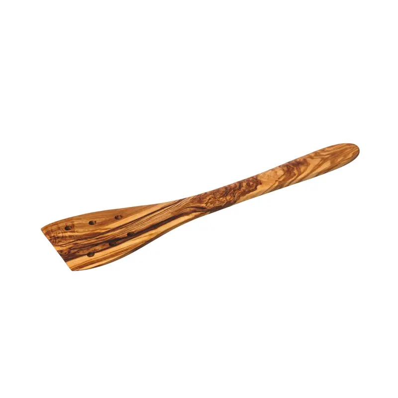 Olive Wood Perforated Spatula (30Cm) 1