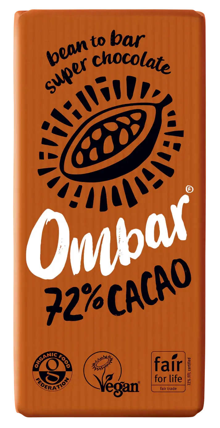Ombar 72% Dark Chocolate Bar – Single-Origin, Raw Cacao (10 × 70G) 1