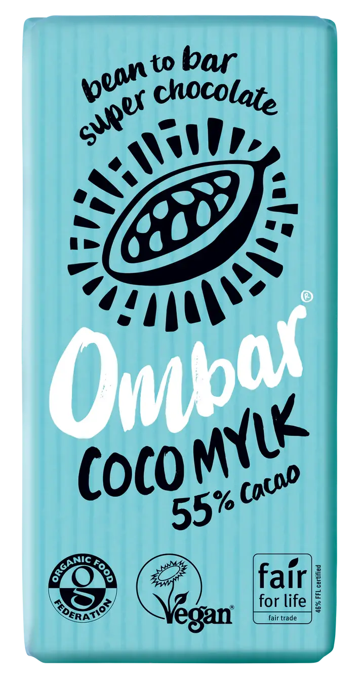 Ombar Coco Mylk Chocolate Bar – 55% Cacao, Dairy-Free (10 × 35G) 1