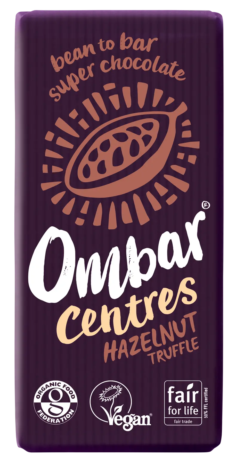Ombar Hazelnut Truffle Centres Chocolate Bar – 10-Pack (70G Each) 1