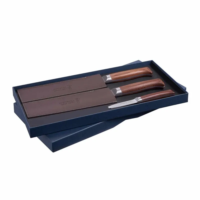 Opinel Les Forges Knife Trio – Curated Set Of Chef, Bread & Filleting Knives 1