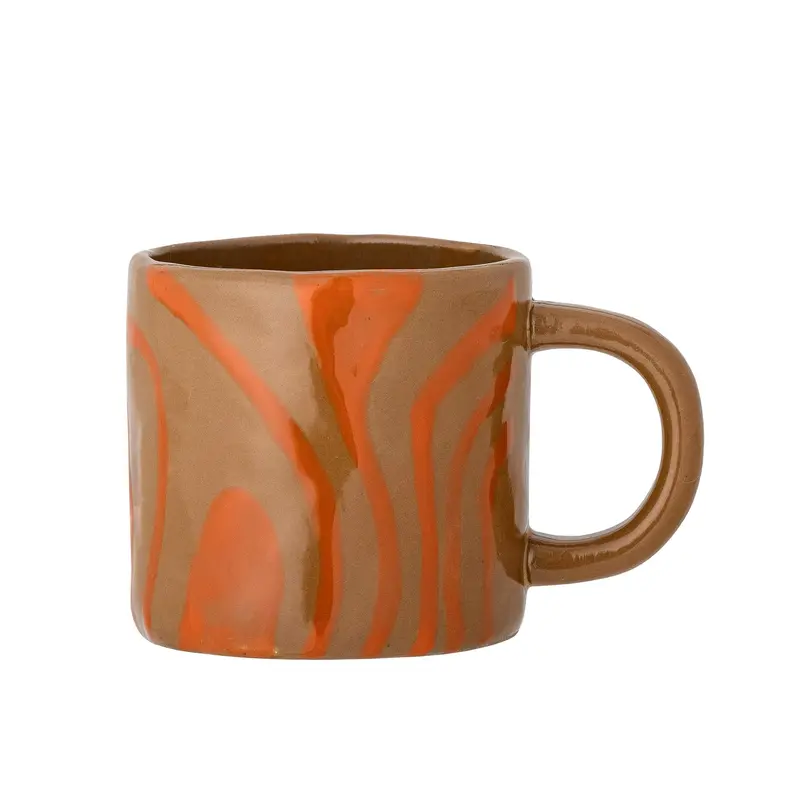 Orange Abstract Ceramic Mug – Vibrant 250 Ml Tableware 1