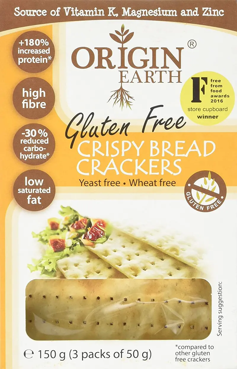 Origin Earth Crispy Spelt Bread Crackers – 150G Boxes, 10-Pack 1
