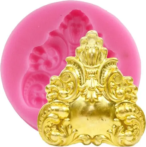 Ornate Baroque Scroll Silicone Decorative Mold 1