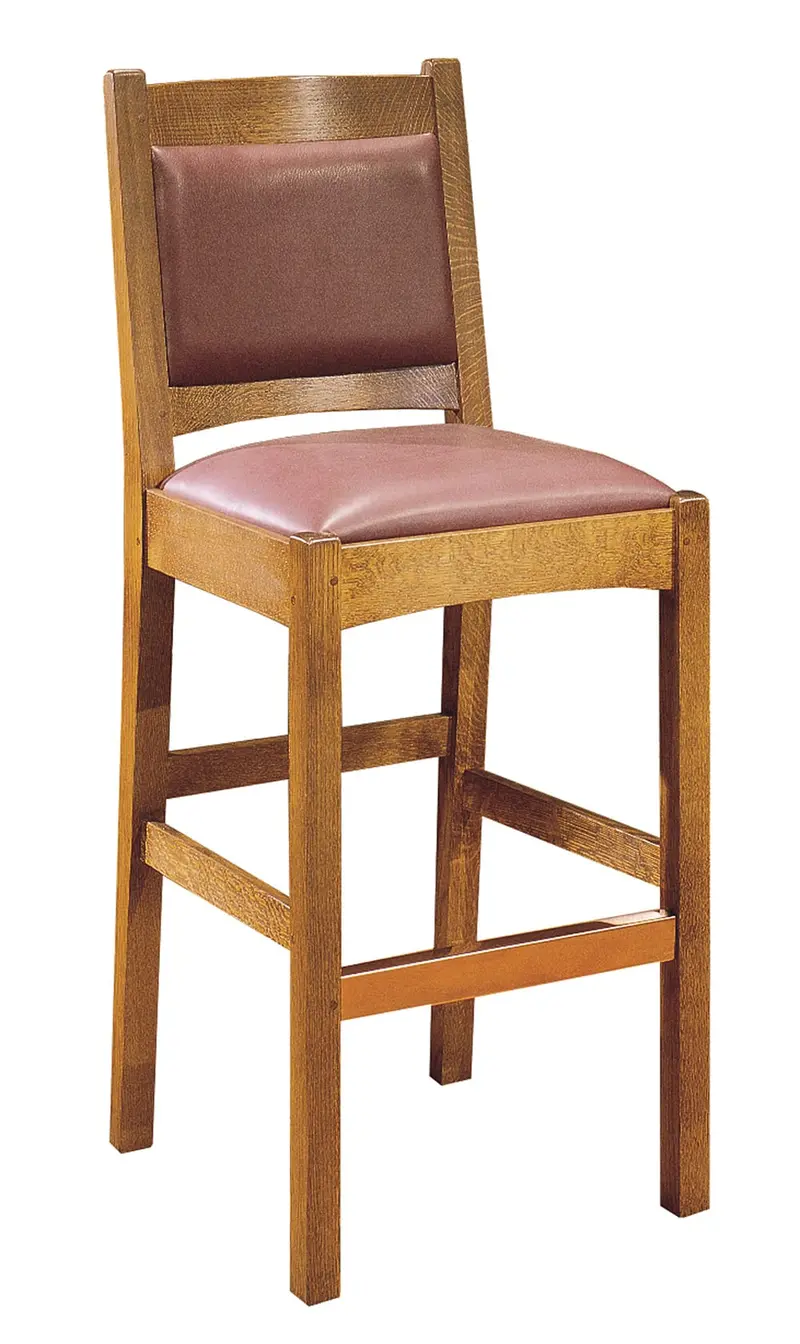 Padded Upholstered Bar Stool With Back Support 1