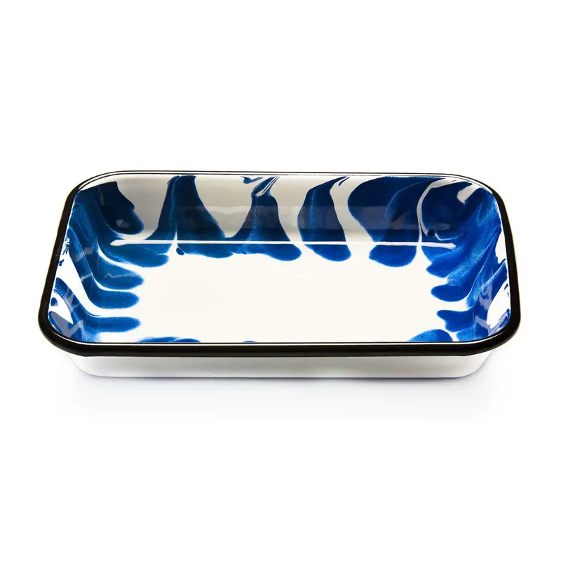 Paintstroke Blue-And-White Enamel Roasting Dish For Oven & Table 1