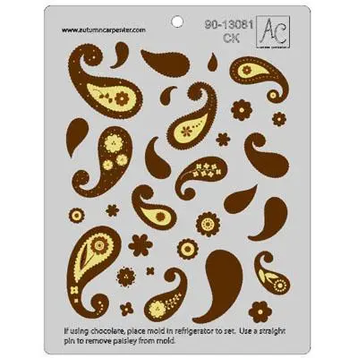 Paisley-Print Chocolate Mold For Stylish Candy Designs 1