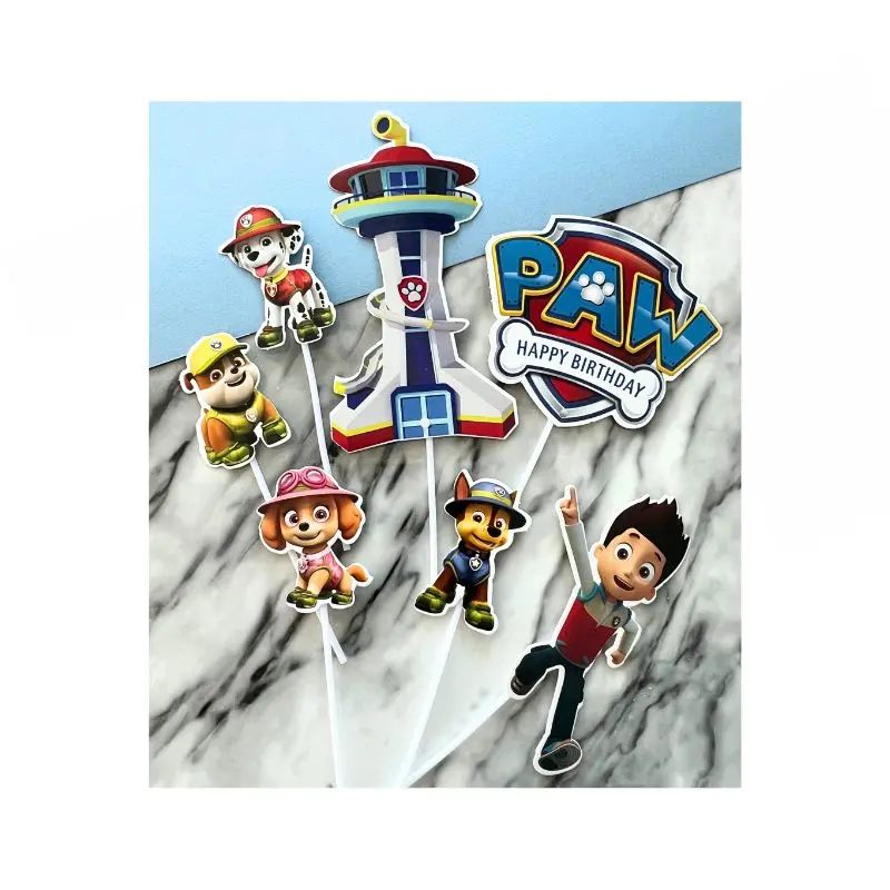Paw Patrol-Themed Cake Toppers – Dessert Bling Character Set 1