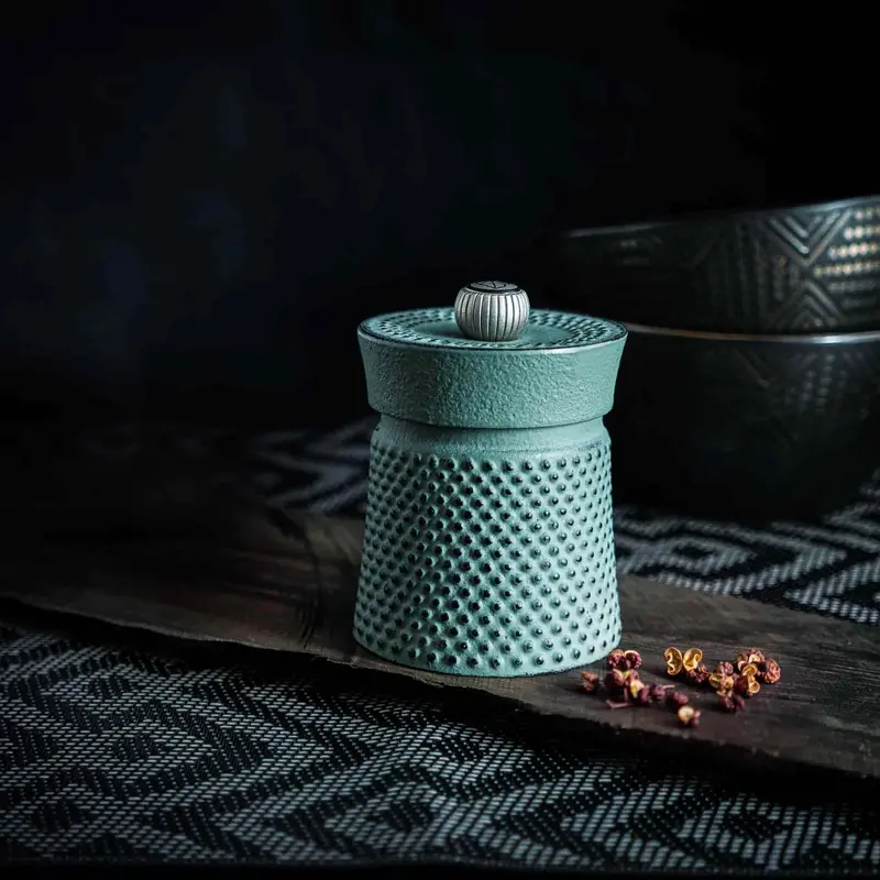 Peugeot Bali Fonte Cast Iron Salt Mill – Green Finish (8Cm) 1
