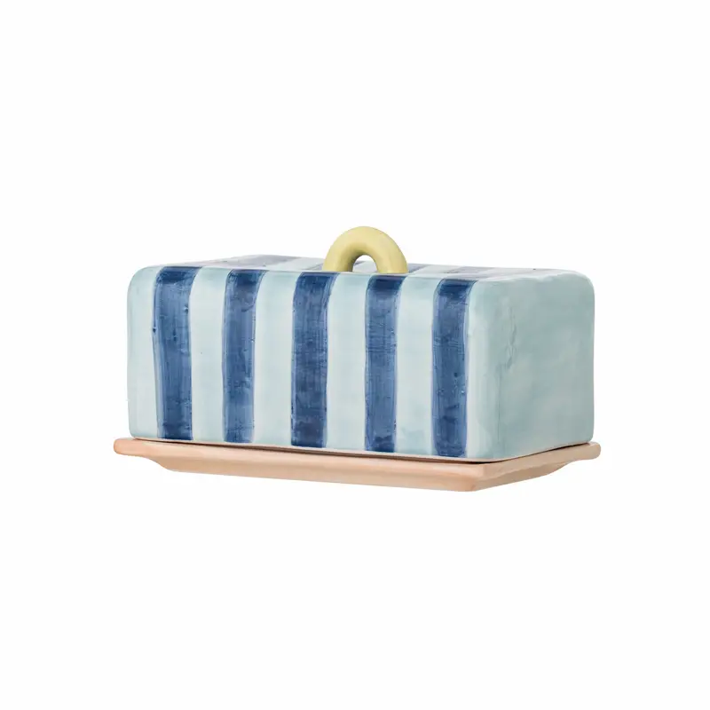 Phoenix Blue-And-Yellow Striped Butter Keeper – 440Ml Capacity 1