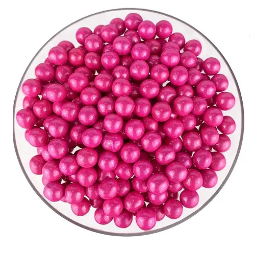 Pink Sugar Pearls – 7Mm Edible Decorative Dragees 1