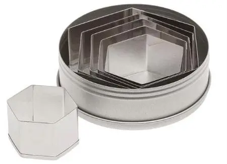 Plain Hexagonal Cookie Cutters – Multi-Size Set 1