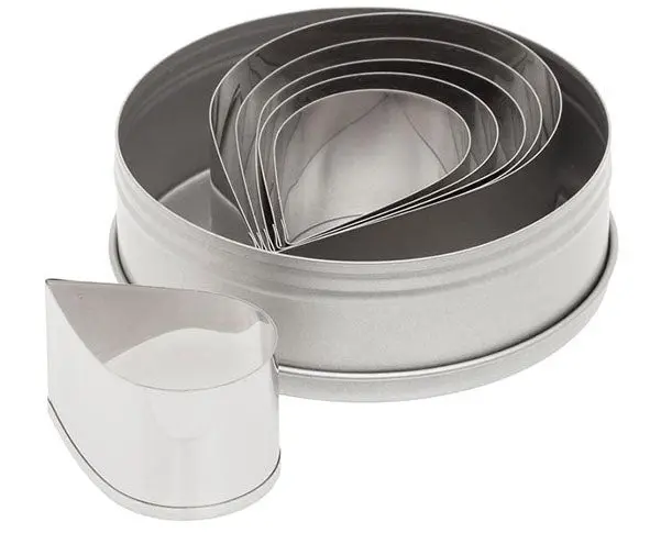 Plain Teardrop-Shaped Cookie Cutter Set – Stainless Steel 1